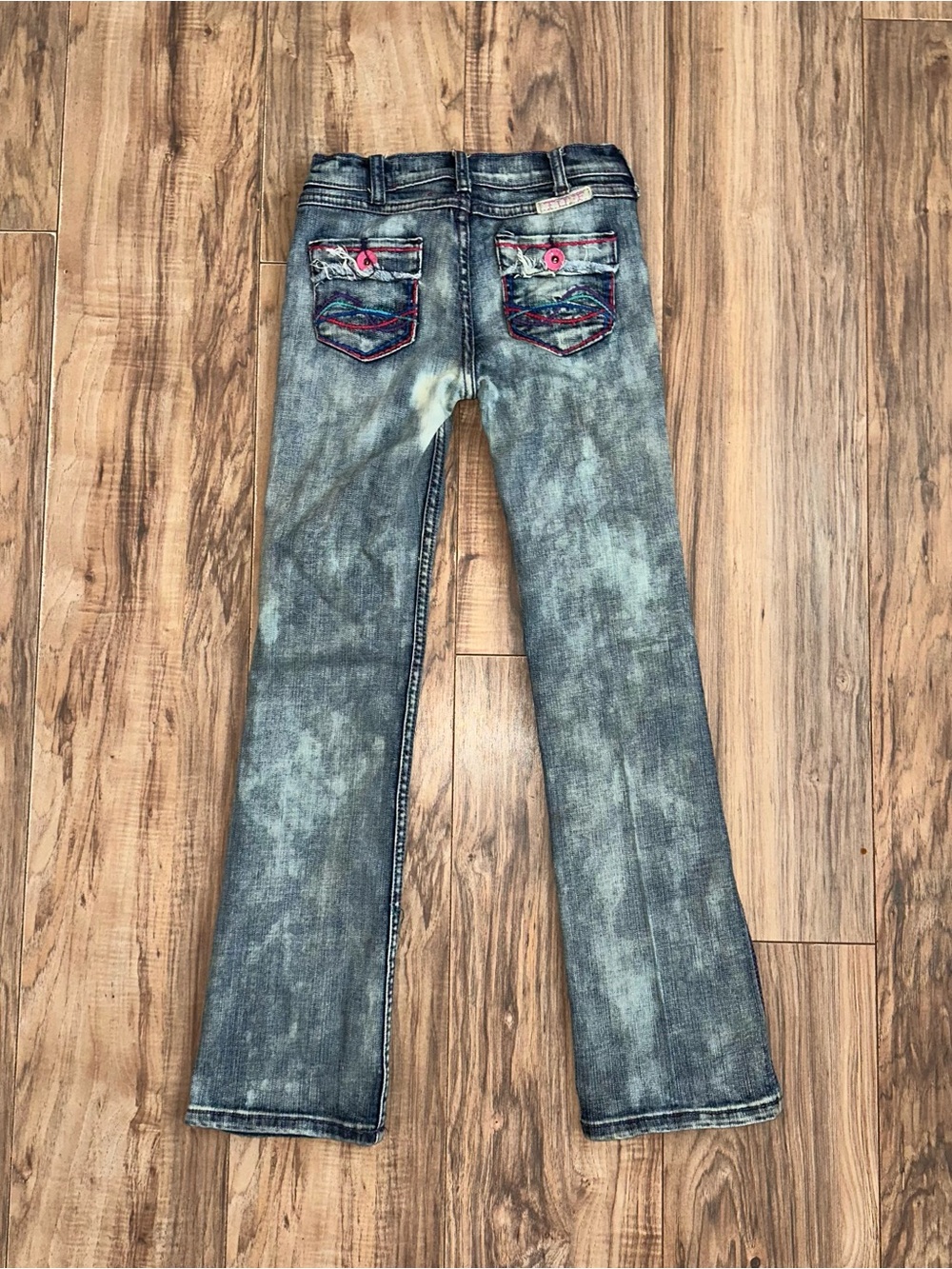 Cowgirl Tuff Girls Bleached Candy Bling Bootcut Jeans Size: 12 SO CUTE! Worn 1x